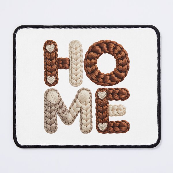 Item preview, Home – Chunky Knitted Braided Lettering with Hearts Cozy Decor Design designed and sold by Happy'CLICK'.