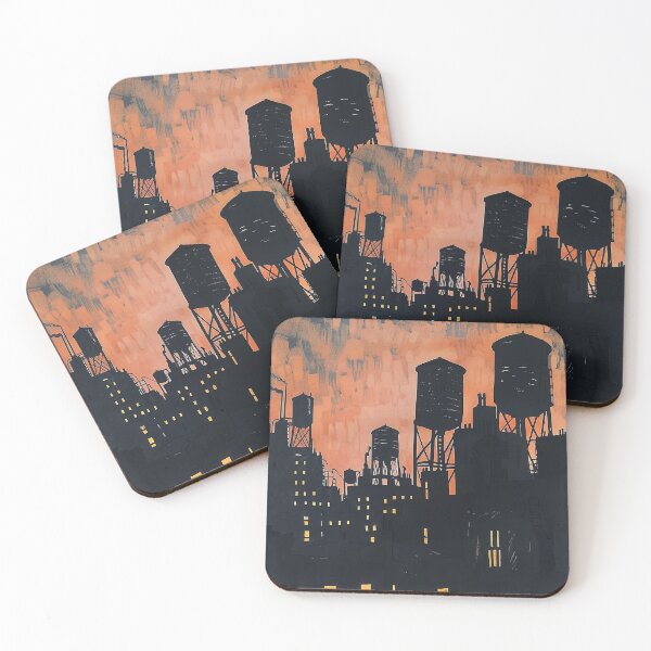 Item preview, NYC Skyline Water Towers at Night 2 designed and sold by [EverNever] Creative Gear Alternatives.