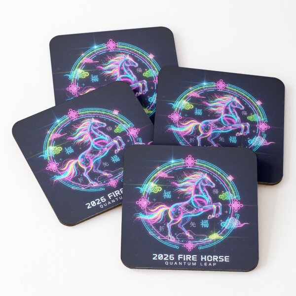 Item preview, Neon Pulse 2026 - Abstract Fire Horse Lucky Charm designed and sold by KireaDesigns.