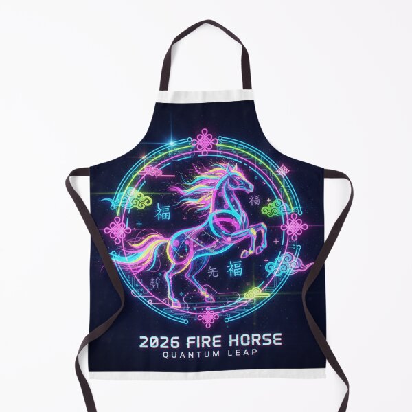 Item preview, Neon Pulse 2026 - Abstract Fire Horse Lucky Charm designed and sold by KireaDesigns.