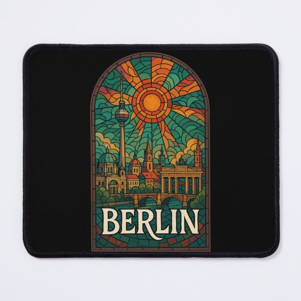 Item preview, Berlin Travel Retro Stained Glass designed and sold by TomFrontierArt.