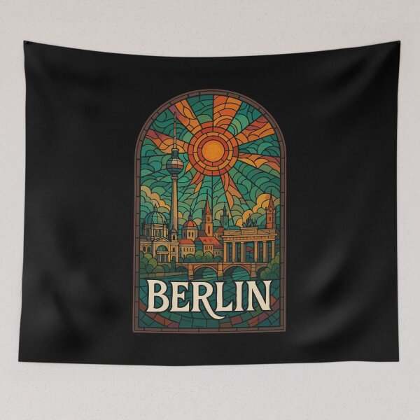 Item preview, Berlin Travel Retro Stained Glass designed and sold by TomFrontierArt.