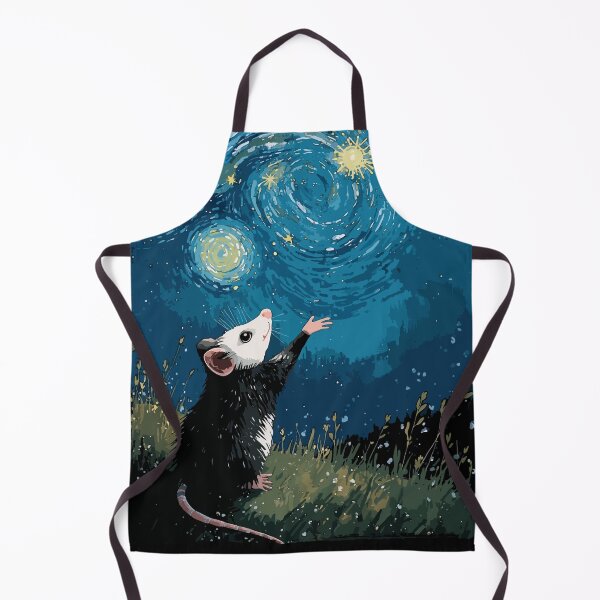 Aperçu de l'œuvre Opossum mignon - Opossum Nuit étoilée Esthétique artistique impressionniste créée et vendue par Collagedream.