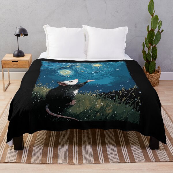 Item preview, Linda zarigüeya - Opossum Starry Night Impressionist Art Aesthetic designed and sold by Collagedream.
