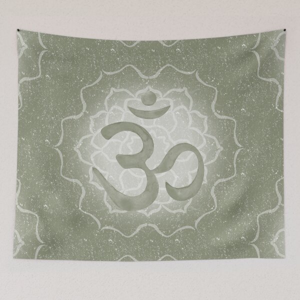 Item preview, OM Mandala Dark Watercolor Bija - Sage designed and sold by Irene Estelle.