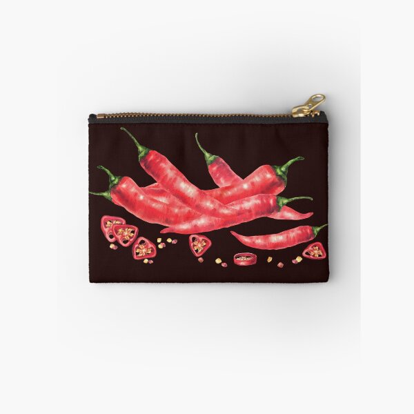 Item preview, Copy of Watercolor red hot chili pepper pile. Vegetable fresh pods, sliced and seeds. Food spices designed and sold by BartolArt.