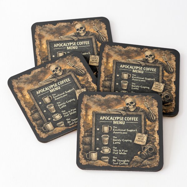 Item preview, Apocalypse Coffee Menu Dark Humor designed and sold by TytherleyTees.