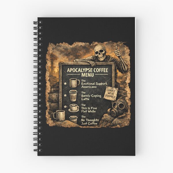 Item preview, Apocalypse Coffee Menu Dark Humor designed and sold by TytherleyTees.