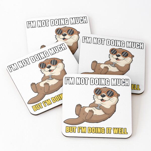 Artikelvorschau, Lustiges Otter-T-Shirt – „Tut nicht viel, aber macht es gut“ – Lazy Animal Design entworfen und verkauft von NoPurrsGiven.