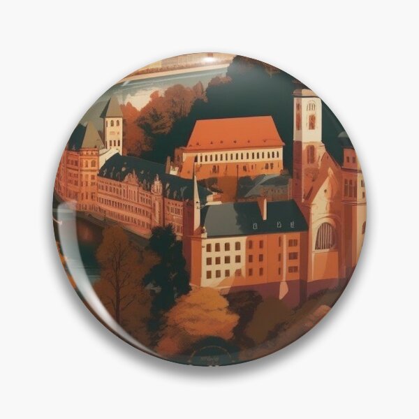 Item preview, Heidelberg Germany Vintage Travel Poster Schloss Castle Neckar River Autumn Retro German Tourism Art designed and sold by Esterlane.
