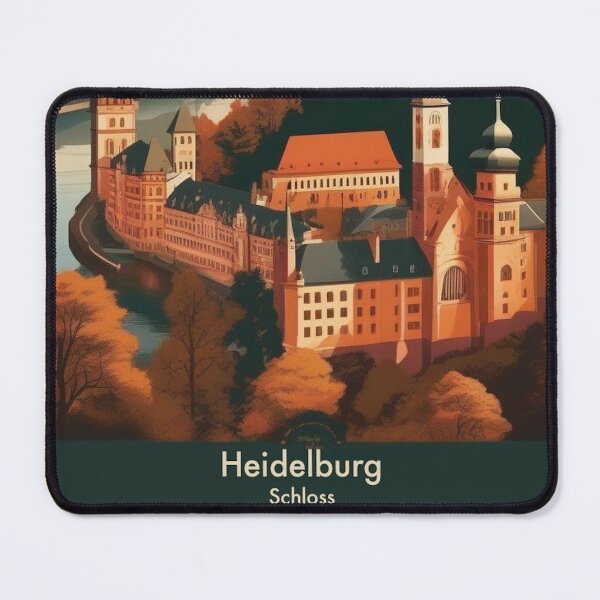 Item preview, Heidelberg Germany Vintage Travel Poster Schloss Castle Neckar River Autumn Retro German Tourism Art designed and sold by Esterlane.