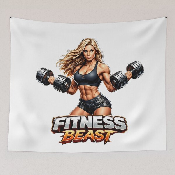 Item preview, Fitness Beast Strong Woman Gym Sticker designed and sold by DankDot.