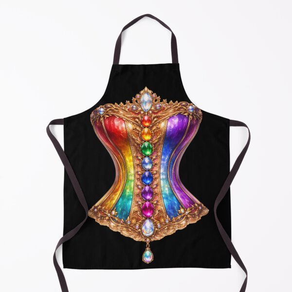 Item preview, Illusion Corset Jewelled Rainbow Pride Queer Gothic Aesthetic designed and sold by ArcanePrintsxo.