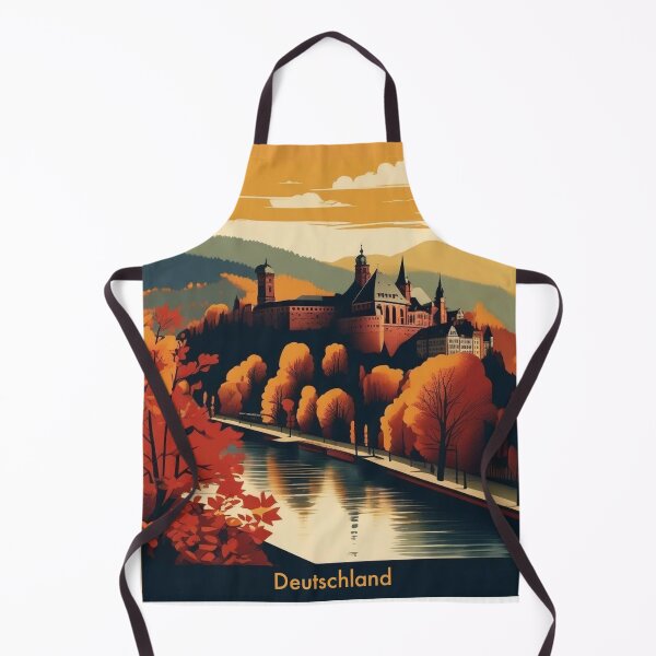 Item preview, Retro Heidelberg Travel Art Germany Castle Neckar Valley Autumn Colours Vintage German City Poster designed and sold by Esterlane.