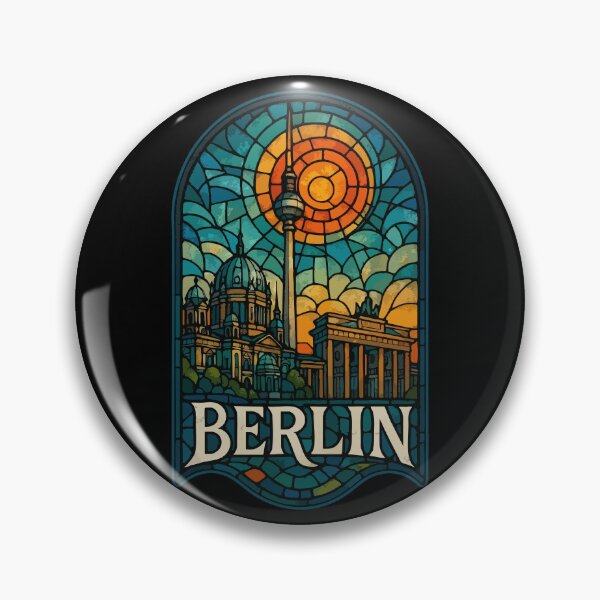 Item preview, Berlin Germany Travel Retro Stained Glass designed and sold by TomFrontierArt.