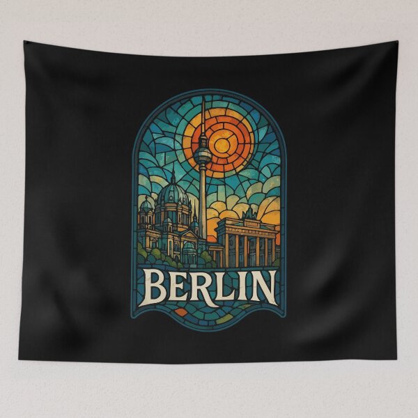 Item preview, Berlin Germany Travel Retro Stained Glass designed and sold by TomFrontierArt.