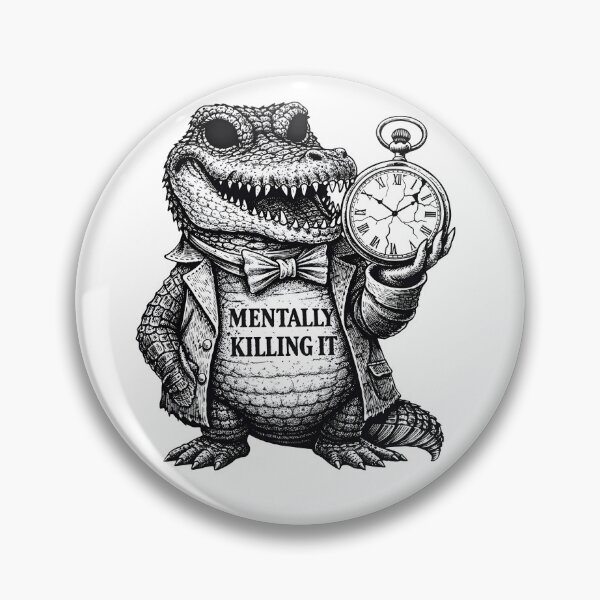 Item preview, Mentally Killing It Alligator – Funny Dark Humor Illustration designed and sold by Senkov.