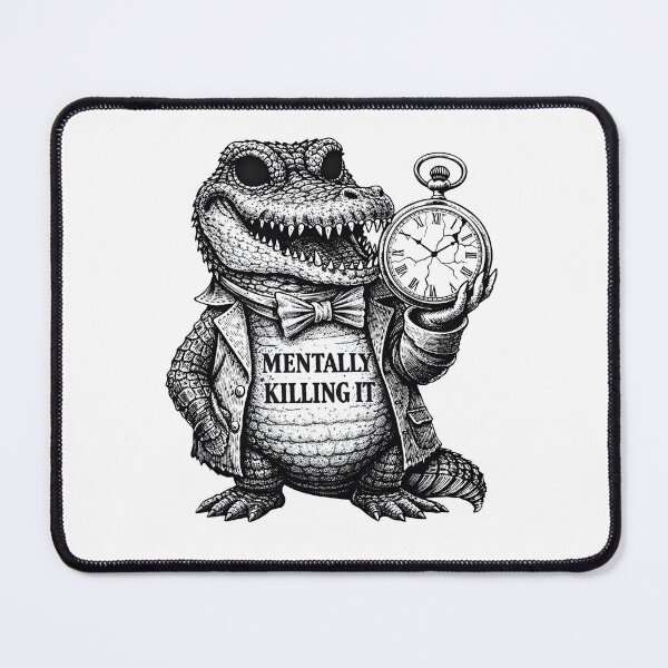 Item preview, Mentally Killing It Alligator – Funny Dark Humor Illustration designed and sold by Senkov.