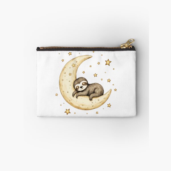 Item preview, Cute baby sloth sleeping on a crescent moon designed and sold by TineRose.