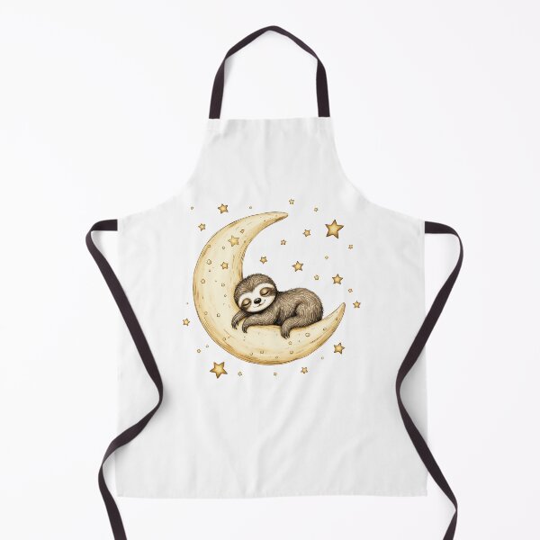 Item preview, Cute baby sloth sleeping on a crescent moon designed and sold by TineRose.
