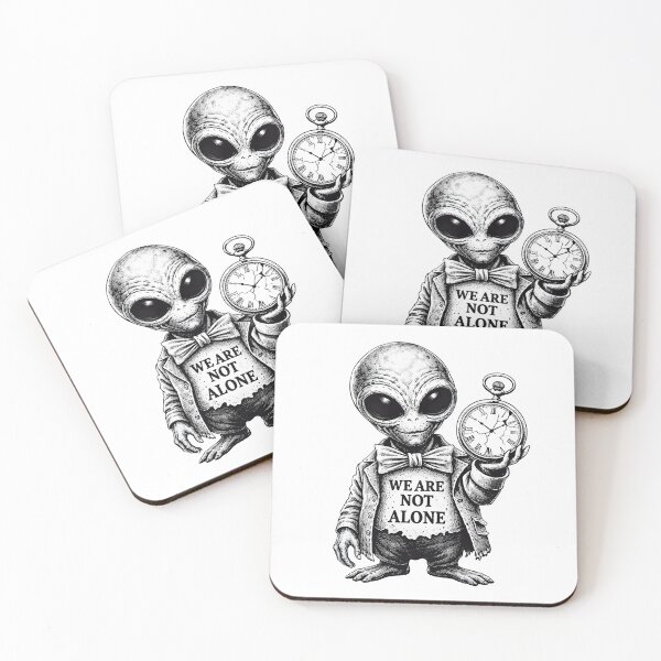 Item preview, We Are Not Alone Alien Illustration | Vintage UFO Art designed and sold by Senkov.