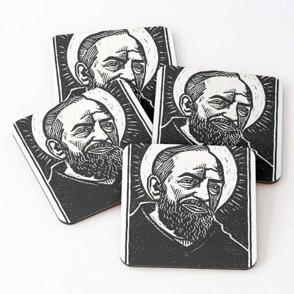 Item preview, Saint Padre Pio Linocut Portrait – Catholic Devotional Print designed and sold by tradcatholica.
