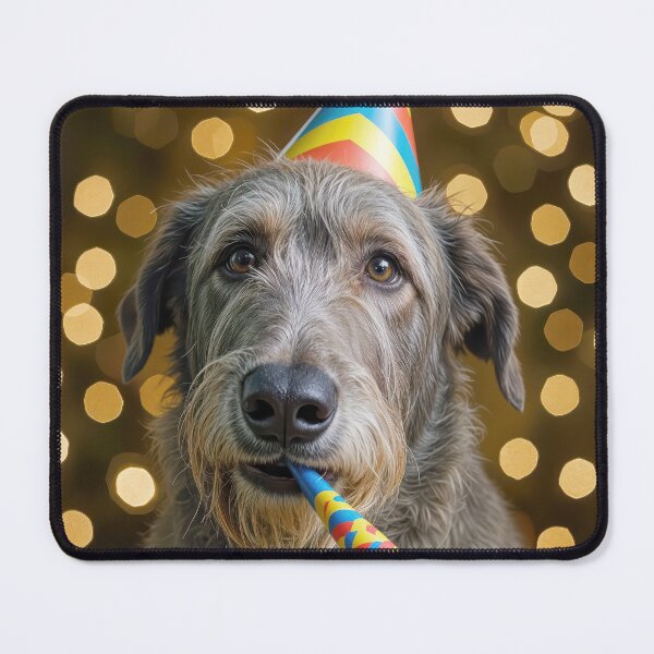 Item preview, Irish Wolfhound Birthday Party In Bokeh Background designed and sold by Maria Dryfhout.