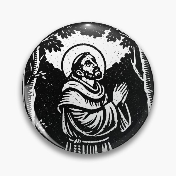 Item preview, Saint Francis of Assisi Praying – Christian Linocut Art designed and sold by tradcatholica.