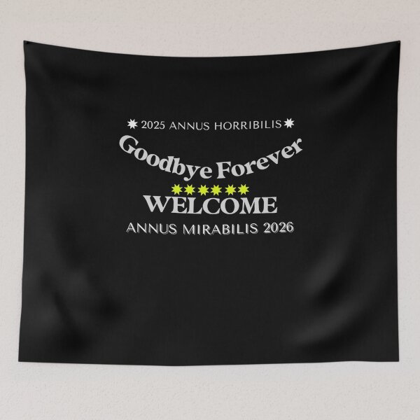 Item preview, ✧✴️2025 ANNUS HORRIBILIS - ANNUS MIRABILIS 2026 ✴️✧ - Goodbye Forever / WELCOME - light for dark backgrounds designed and sold by WheelieGdArt.