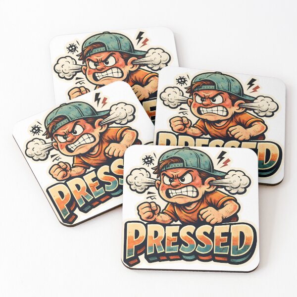Item preview, PRESSED Funny Gen Z Slang Meme - Irritated Angry Character Retro Art - Edgy Sarcastic Reaction Graphic for Stickers T-Shirts Hoodies and Trendy Room Wall Decor - Relatable Mood Joke Quote designed and sold by Vivaan Studio.