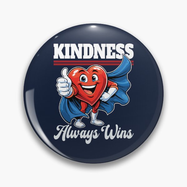 Item preview, Kindness Always Wins - Cartoon Superhero Heart designed and sold by TheJollyDoodle.