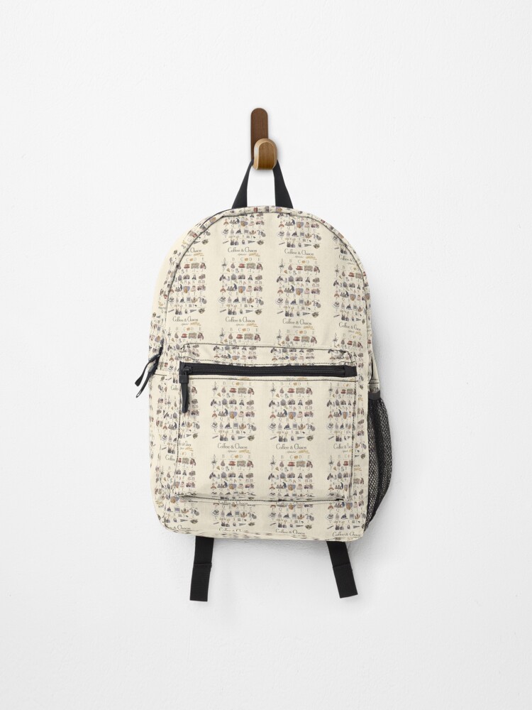Thumbnail 1 of 3, Backpack, Coffee and Alphabet designed and sold by Rozenta.