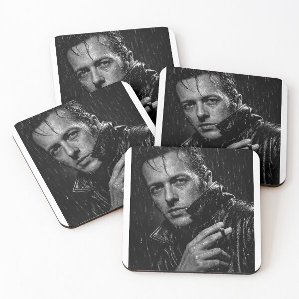 Item preview, Joe Strummer – Rain-Soaked Rebel | Cinematic Black and White Portrait designed and sold by Pokah79.