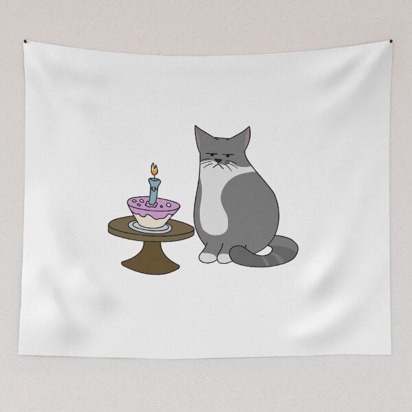 Item preview, A Grumpy Birthday Cat designed and sold by KittyCatPrintThat.