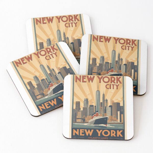 Item preview, New York - Vintage Style Travel Poster designed and sold by ArtbyClarkie.