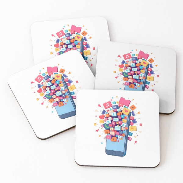 Item preview, Social Media Explosion Digital Life Smartphone Art designed and sold by LowBattery Social Club.