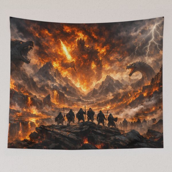 Item preview, Ragnarok – Epic Norse Apocalypse Landscape designed and sold by NorseDrip.