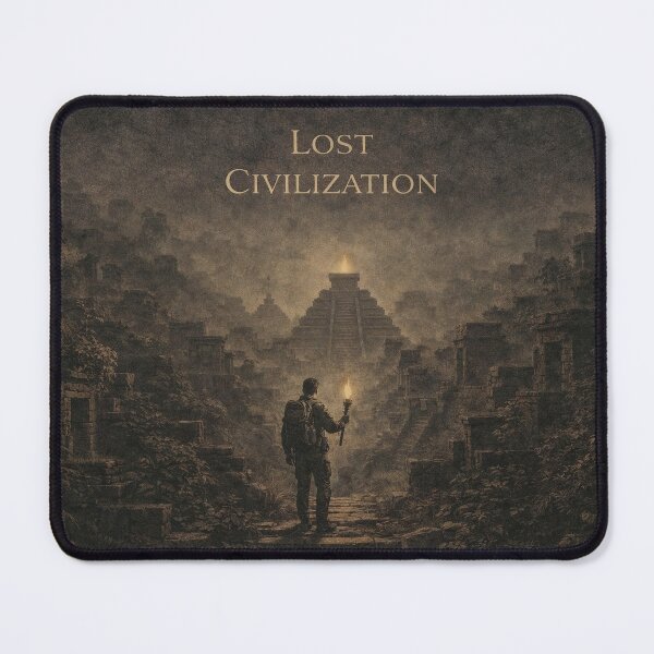 Item preview, Lost Civilization ancient city pyramid ruins lost archaeology designed and sold by VanillaBlueSky.