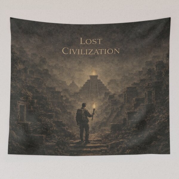 Item preview, Lost Civilization ancient city pyramid ruins lost archaeology  designed and sold by VanillaBlueSky.