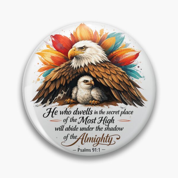 Item preview, Under the Shadow of the Almighty - Eagle and Eaglet Watercolor Graphic designed and sold by Faithloveshop.