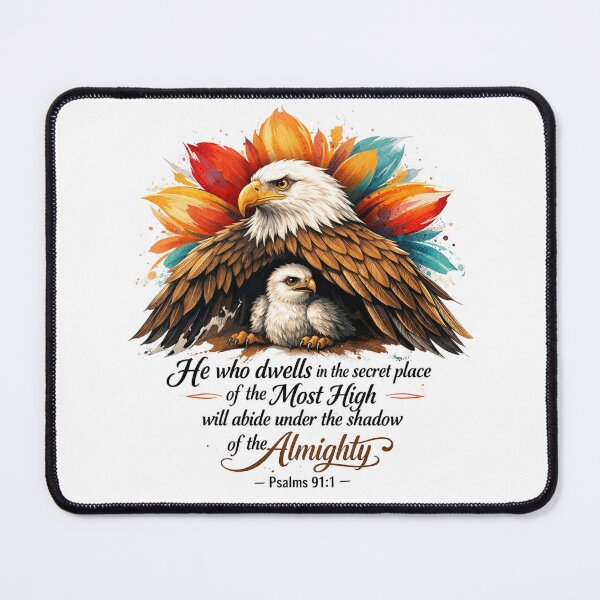 Item preview, Under the Shadow of the Almighty - Eagle and Eaglet Watercolor Graphic designed and sold by Faithloveshop.