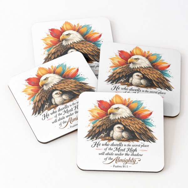 Item preview, Under the Shadow of the Almighty - Eagle and Eaglet Watercolor Graphic designed and sold by Faithloveshop.