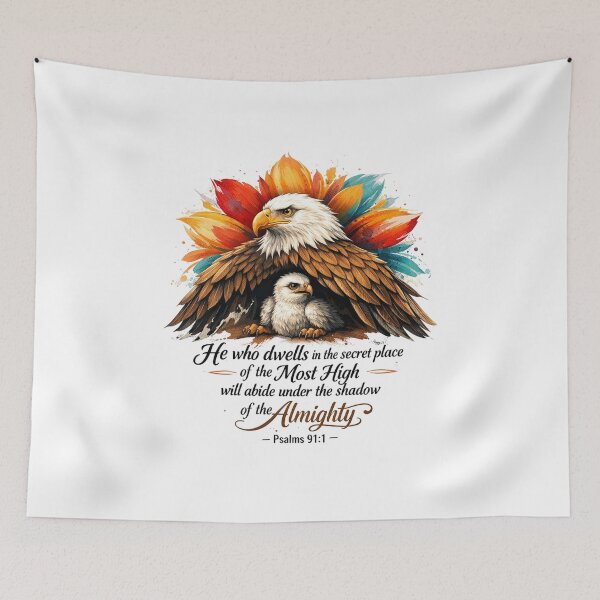 Item preview, Under the Shadow of the Almighty - Eagle and Eaglet Watercolor Graphic designed and sold by Faithloveshop.