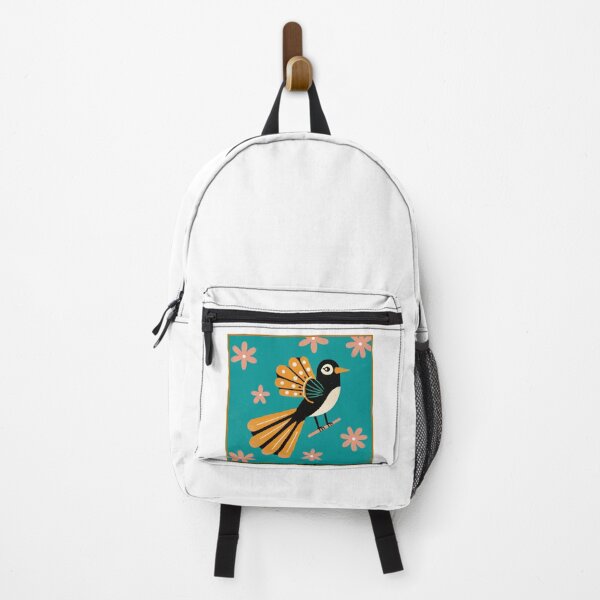 Item preview, Graphic Fantail Bird - Teal and Orange Retro Art designed and sold by asliberry.