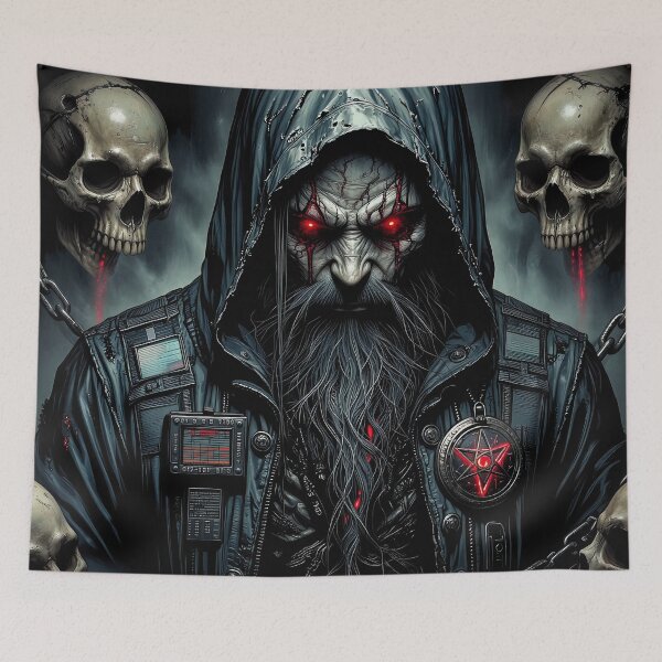 Item preview, Cyber Gothic Mystic with Chained Skulls designed and sold by Insomnia Art Designs.