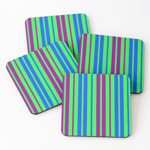 Item preview, Purple Blue Stripes On Green Pattern Design  designed and sold by PatternTitan.