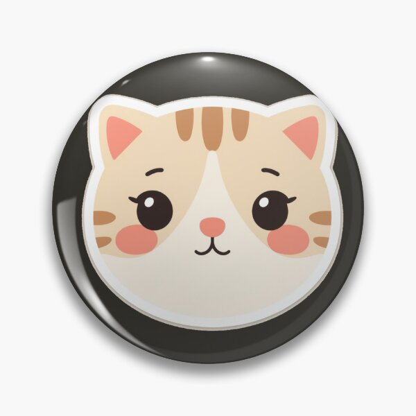 Item preview, Cute Kawaii Cat Face – Soft Pastel Kitten Icon designed and sold by pixelandpine.