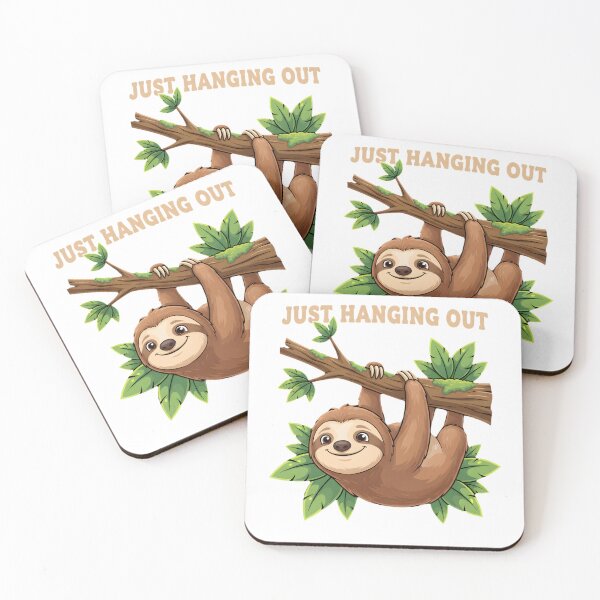Item preview, Just Hanging Out - Cute Sloth Design on Branch - Fun Animal Artwork designed and sold by NoPurrsGiven.