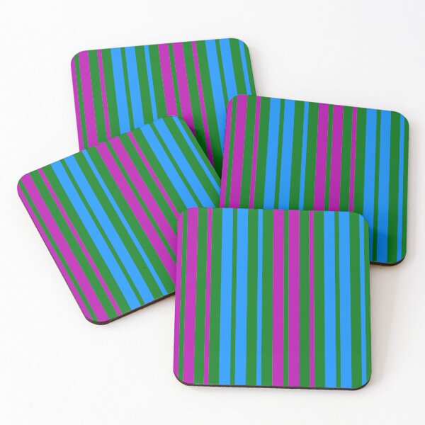 Item preview, Purple Blue Stripes On Green Pattern Design  designed and sold by PatternTitan.