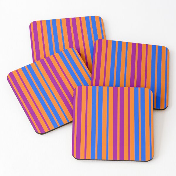 Item preview, Purple Blue Stripes On Orange Pattern Design  designed and sold by PatternTitan.